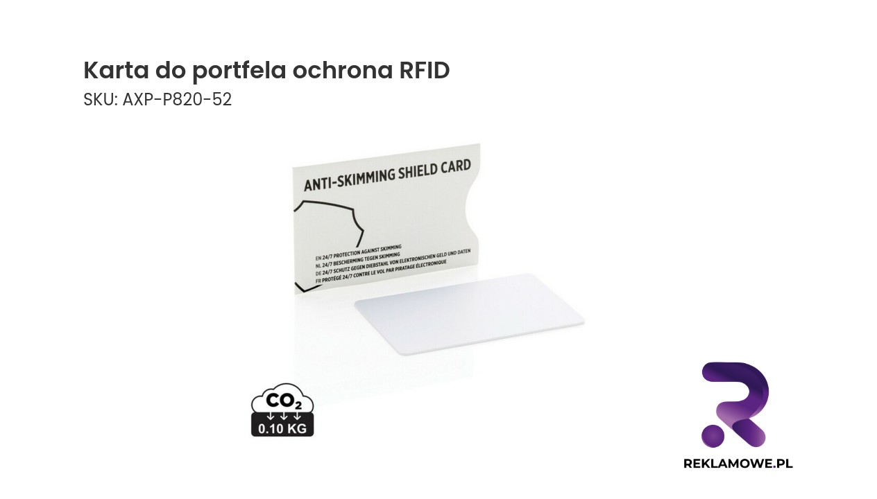 Karta do portfela, ochrona RFID Karta do portfela z ochroną RFID zabezpieczająca karty płatnicze przed skanowaniem