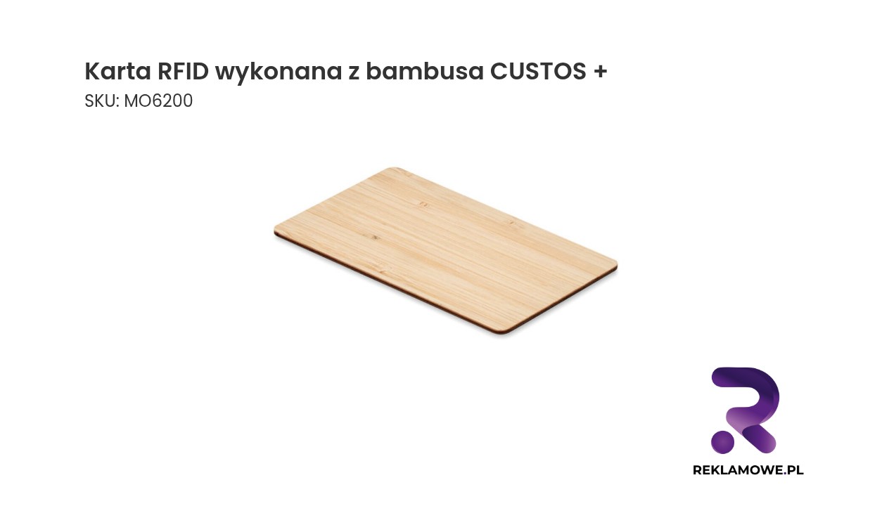 Karta RFID wykonana z bambusa CUSTOS + Karta RFID wykonana z bambusa CUSTOS+ – ekologiczna karta z bambusa