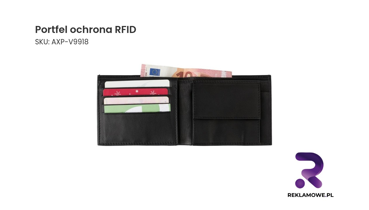 Portfel z ochroną RFID w kolorze czarnym