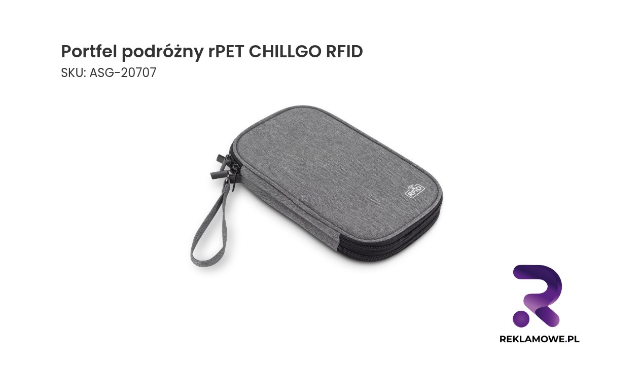 Portfel podróżny rPET CHILLGO, RFID Portfel podróżny rPET CHILLGO RFID – ekologiczny portfel z ochroną kart RFID